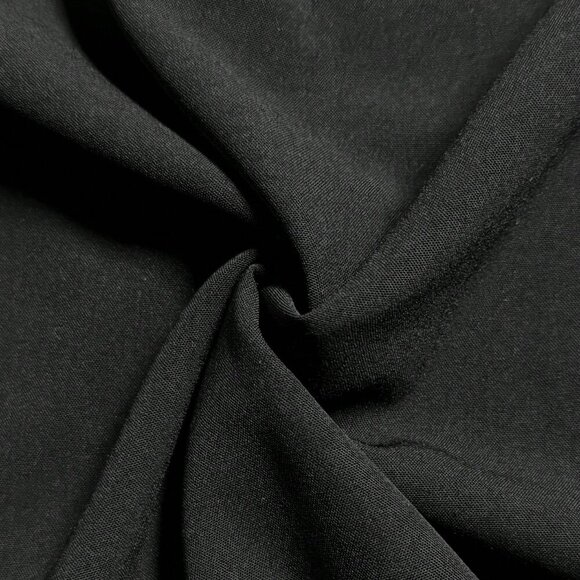 Black Casual Women's Stand Collar Sheer Yoke Short Sleeve Cape Blouse - Picture 4 of 7